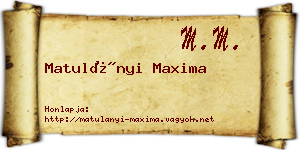 Matulányi Maxima névjegykártya